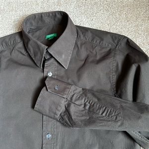 United Colors of Benetton Men’s Brown Slim Fit Shirt In Stretch Cotton Blend